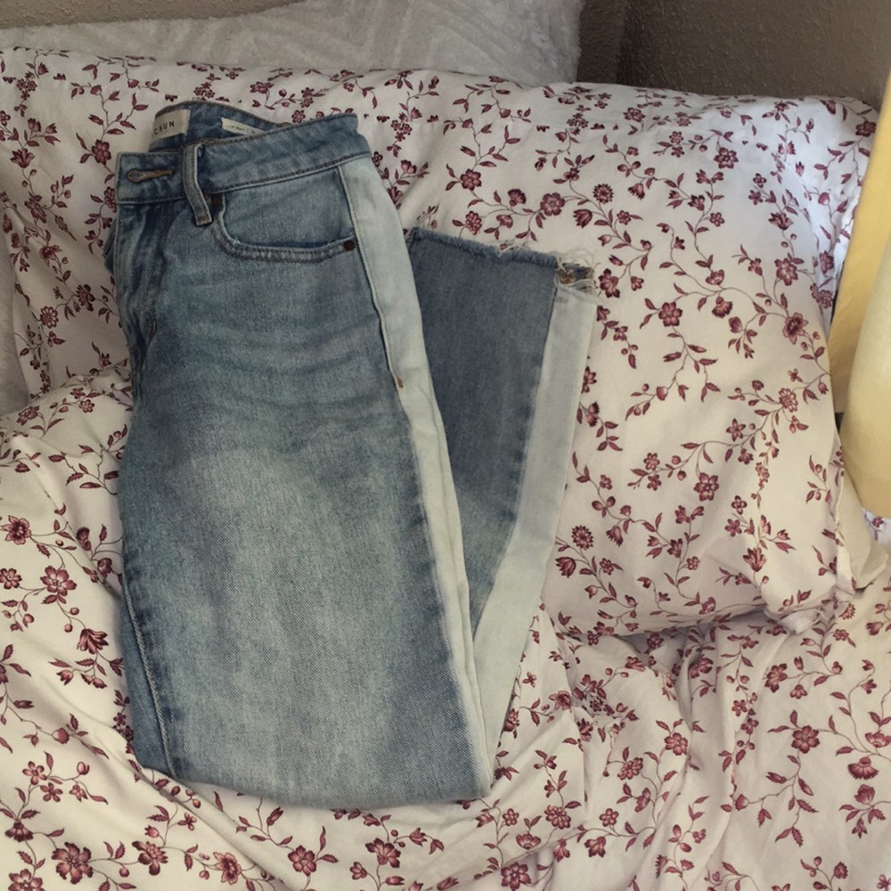 Two tone mom jeans